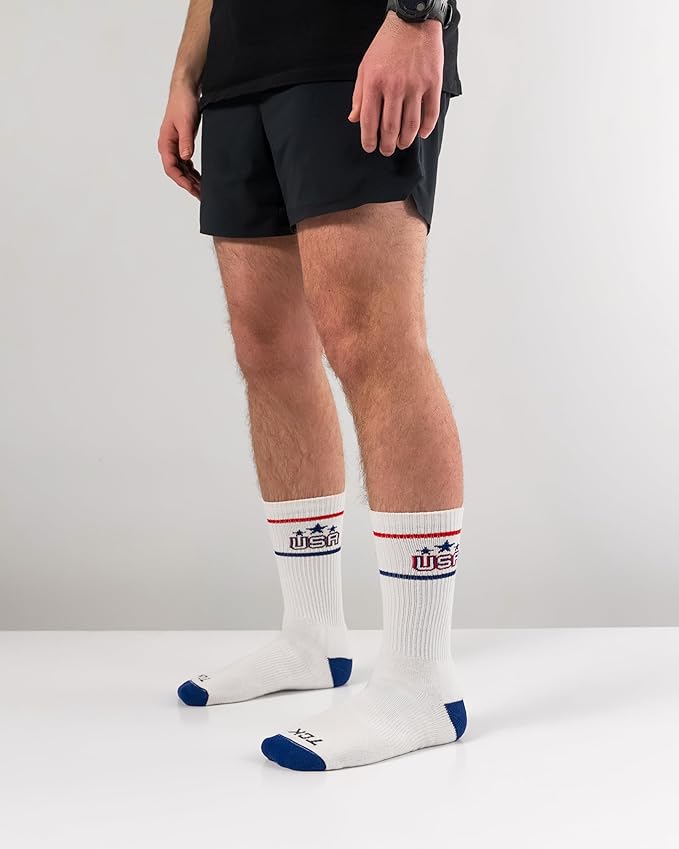 TCK Patriotic USA Crew Socks for Men & Women | American Flag Socks with Vintage Soft Cotton, Casual Comfort Style image 2
