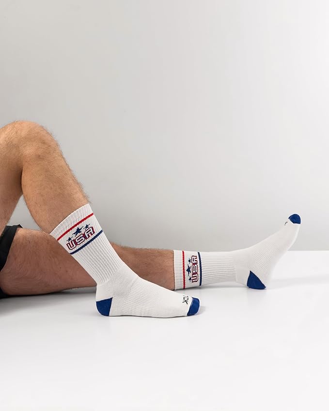 TCK Patriotic USA Crew Socks for Men & Women | American Flag Socks with Vintage Soft Cotton, Casual Comfort Style image 5