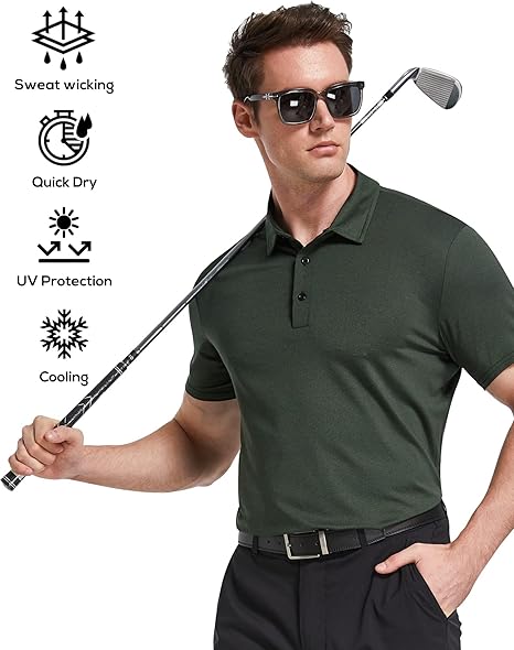 TELALEO 4/5 Pack Mens Polo Shirts Quick Dry Short Sleeve Golf T Shirt Performance Moisture Wicking Casual Workout image 2