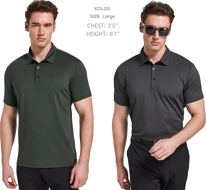 TELALEO 4/5 Pack Mens Polo Shirts Quick Dry Short Sleeve Golf T Shirt Performance Moisture Wicking Casual Workout image 3