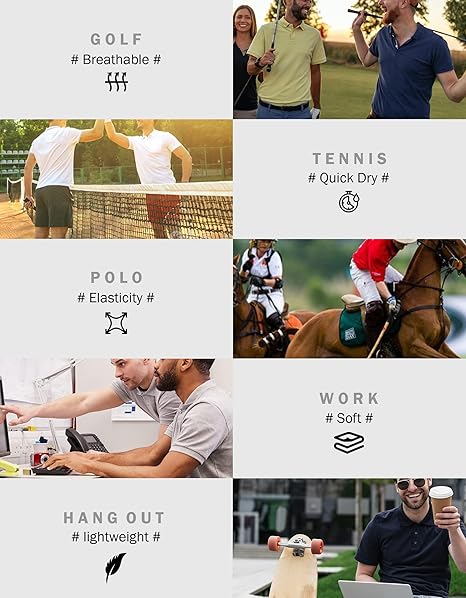TELALEO 4/5 Pack Mens Polo Shirts Quick Dry Short Sleeve Golf T Shirt Performance Moisture Wicking Casual Workout image 5