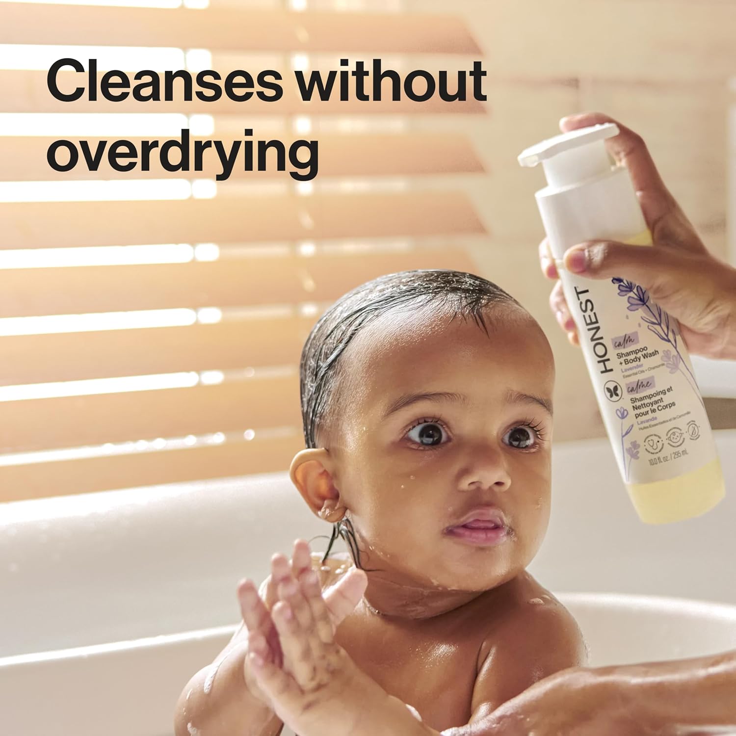 The Honest Company 2-in-1 Baby Shampoo & Body Wash, Tear-Free, Hypoallergenic, Naturally Derived, Lavender Calm Scent, 10 fl oz image 3