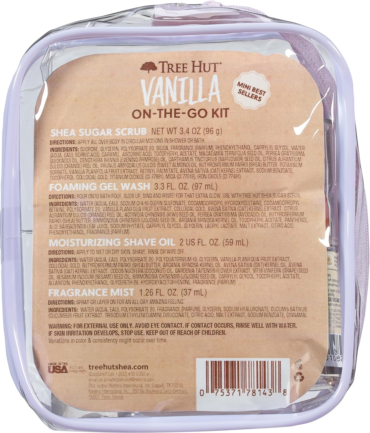 Tree Hut Mini Set Vanilla Everything Shower Gift Set for Women, Exfoliating Body Scrub, Body Wash & Body Butter, Travel Size Skin Care Set, Hydrating & Moisturizing Self-Care Gift for Smooth Skin image 2
