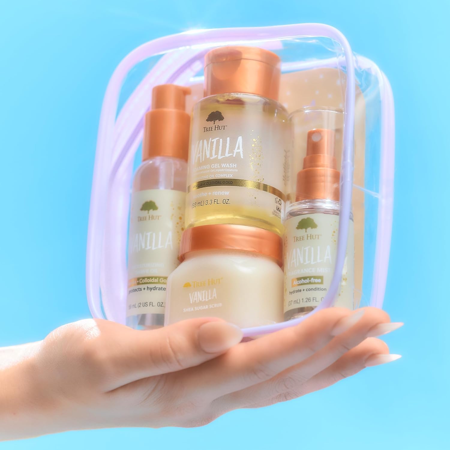 Tree Hut Mini Set Vanilla Everything Shower Gift Set for Women, Exfoliating Body Scrub, Body Wash & Body Butter, Travel Size Skin Care Set, Hydrating & Moisturizing Self-Care Gift for Smooth Skin image 5