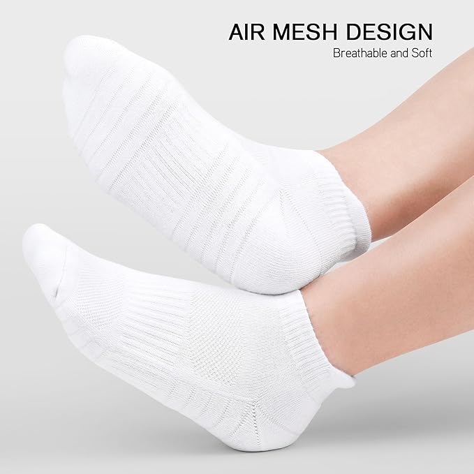 Uporee Low Cut Athletic Ankle Socks - Cushioned, Soft & Breathable, Anti-Blister Tab, 6 Pairs Men & Women image 4