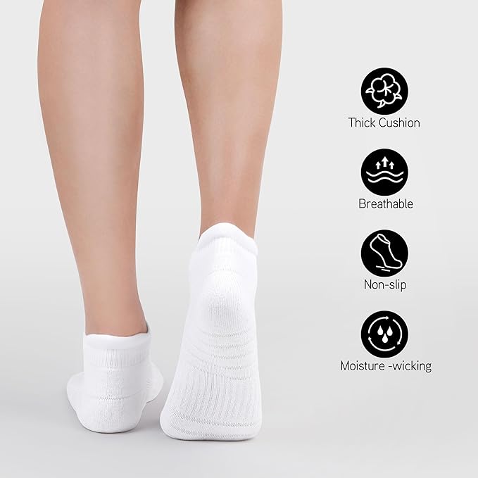 Uporee Low Cut Athletic Ankle Socks - Cushioned, Soft & Breathable, Anti-Blister Tab, 6 Pairs Men & Women image 5
